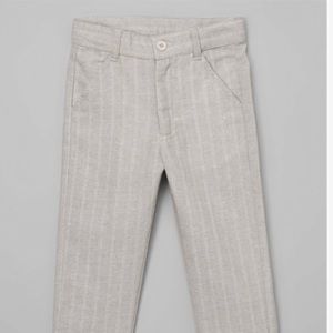 Boys grey/tan stripe linen blend pants